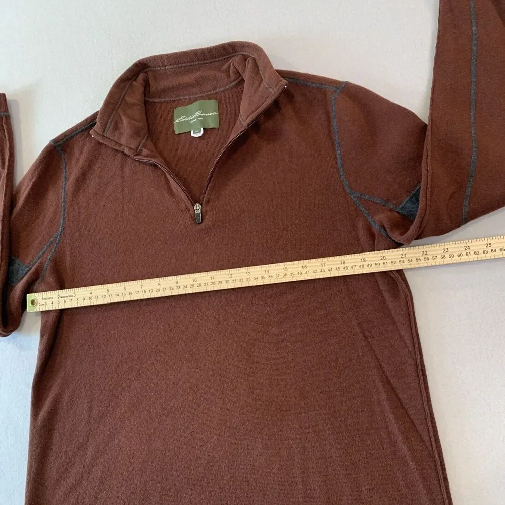 Eddie Bauer XLT BURGUNDY 1/4 Zip Mens‎ Long Sleeve Pullover EXCELLENT FAST Ship